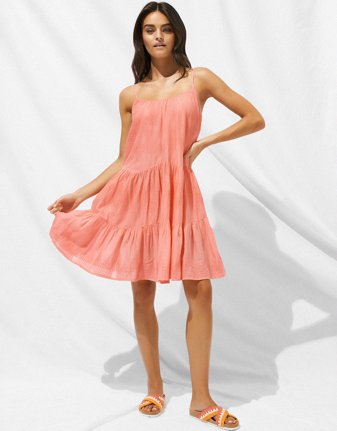 Island Nostalgia Mini Dress - Ocean Coral Island Nostalgia Mini Dress - Ocean Coral