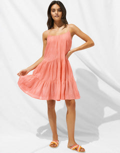 Island Nostalgia Mini Dress - Ocean Coral - Simply Beach UK