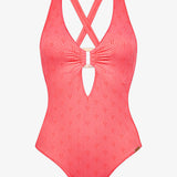 Island Nostalgia Cross Back Swimsuit - Ocean Coral - Simply Beach UK