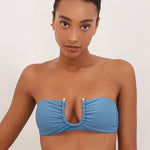 Cave Cora Bandeau Bikini Top - Blue - Simply Beach UK