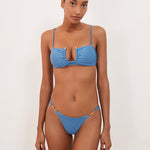 Cave Cora Bandeau Bikini Top - Blue - Simply Beach UK