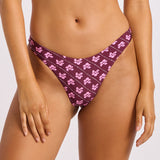 Batik Bloom High Cut Bikini Pant - Dark Burgundy