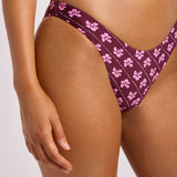 Batik Bloom High Cut Bikini Pant - Dark Burgundy