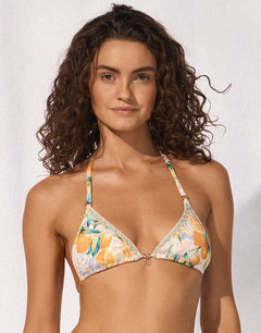 Dolce Whimsy Triangle Bikini Top - Orange Pastels - Simply Beach UK