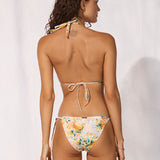 Dolce Whimsy Tie Side Bikini Pant - Orange Pastels - Simply Beach UK