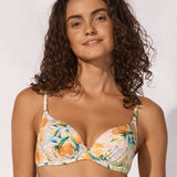 Dolce Whimsy Underwired Bikini Top - Orange Pastels - Simply Beach UK