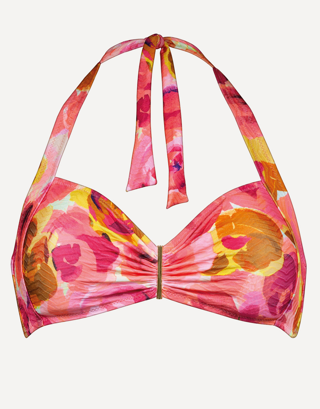 Euphoric Bloomwave Gathered Halter Bikini Top - Sunsoaked Neons - Simply Beach UK