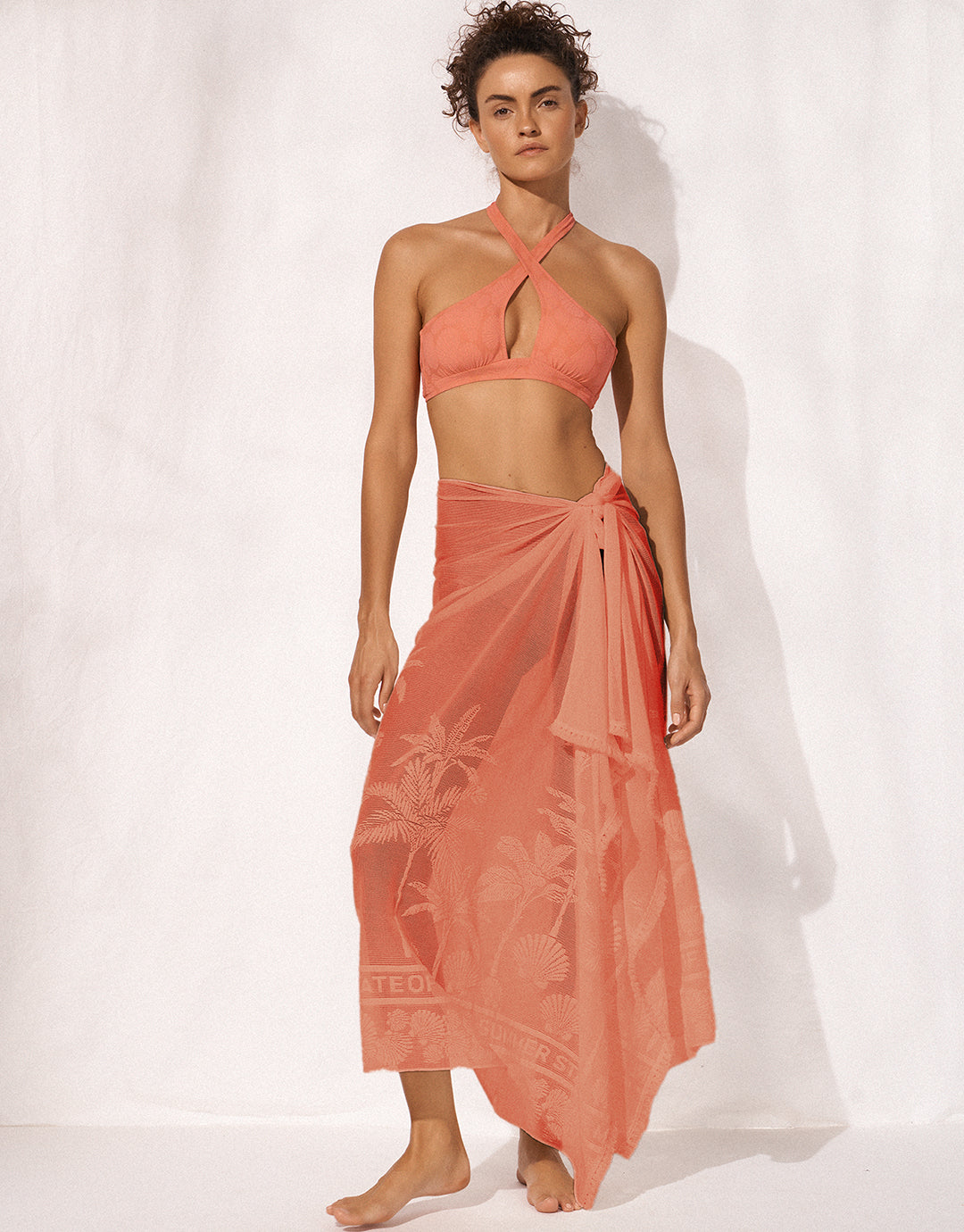 Coastal Daydream Pareo - Coral Sunset - Simply Beach UK