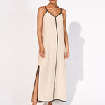 Stratum Silk Maxi Dress - Sand Black - Simply Beach UK