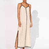 Stratum Silk Maxi Dress - Sand Black - Simply Beach UK