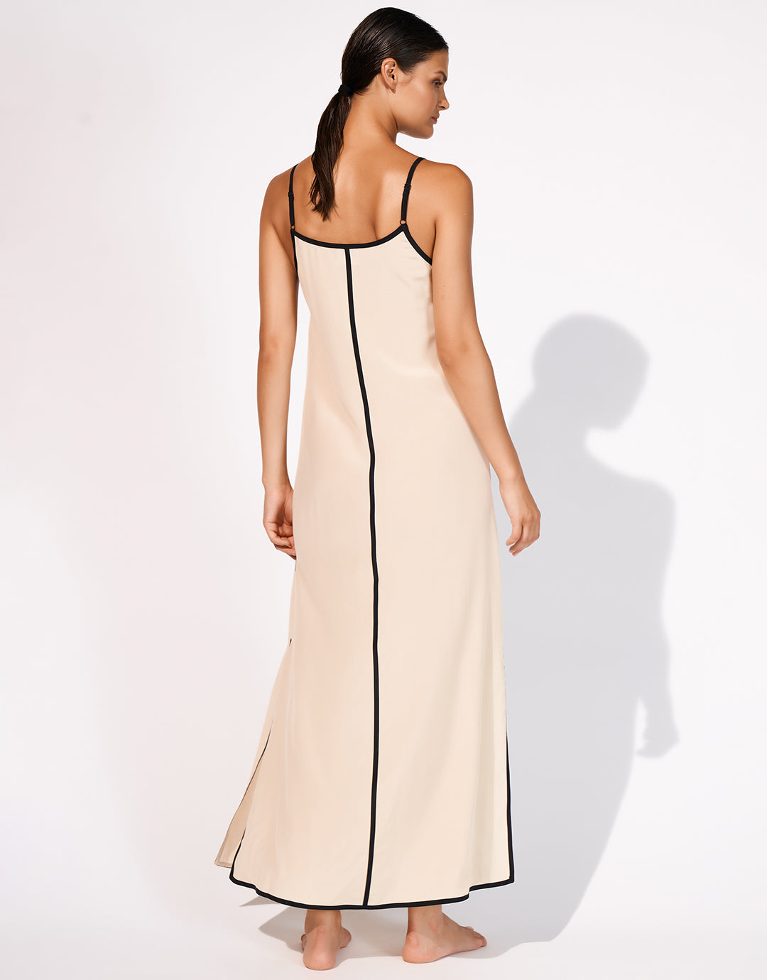 Stratum Silk Maxi Dress - Sand Black - Simply Beach UK