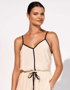 Stratum Silk Cami Top - Sand Black - Simply Beach UK