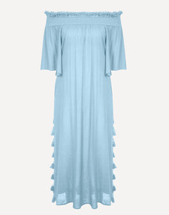 Off The Shoulder Dress - Ice Blue - Simply Beach UK