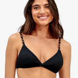 Firenze Kira Flora Bikini Top - Black - Simply Beach UK