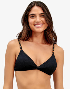 Firenze Kira Flora Bikini Top - Black - Simply Beach UK