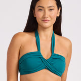 Collective Halter Bandeau Bikini Top - Deep Teal