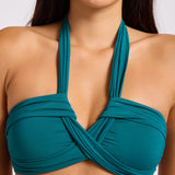Collective Halter Bandeau Bikini Top - Deep Teal