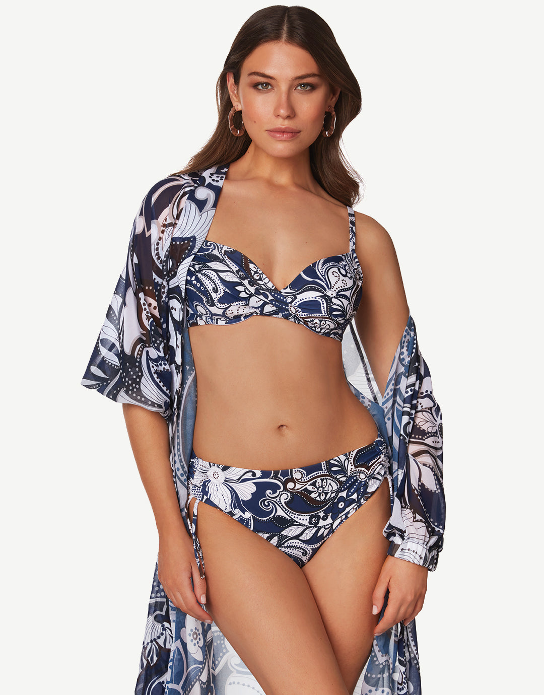 Cachemire Underwired Bikini Set - Blue and White Floral - Simply Beach UK