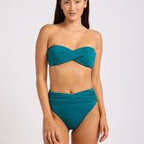 Collective High Waist Wrap Front Bikini Pant - Deep Teal