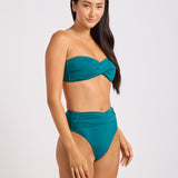 Collective High Waist Wrap Front Bikini Pant - Deep Teal