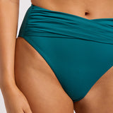 Collective High Waist Wrap Front Bikini Pant - Deep Teal
