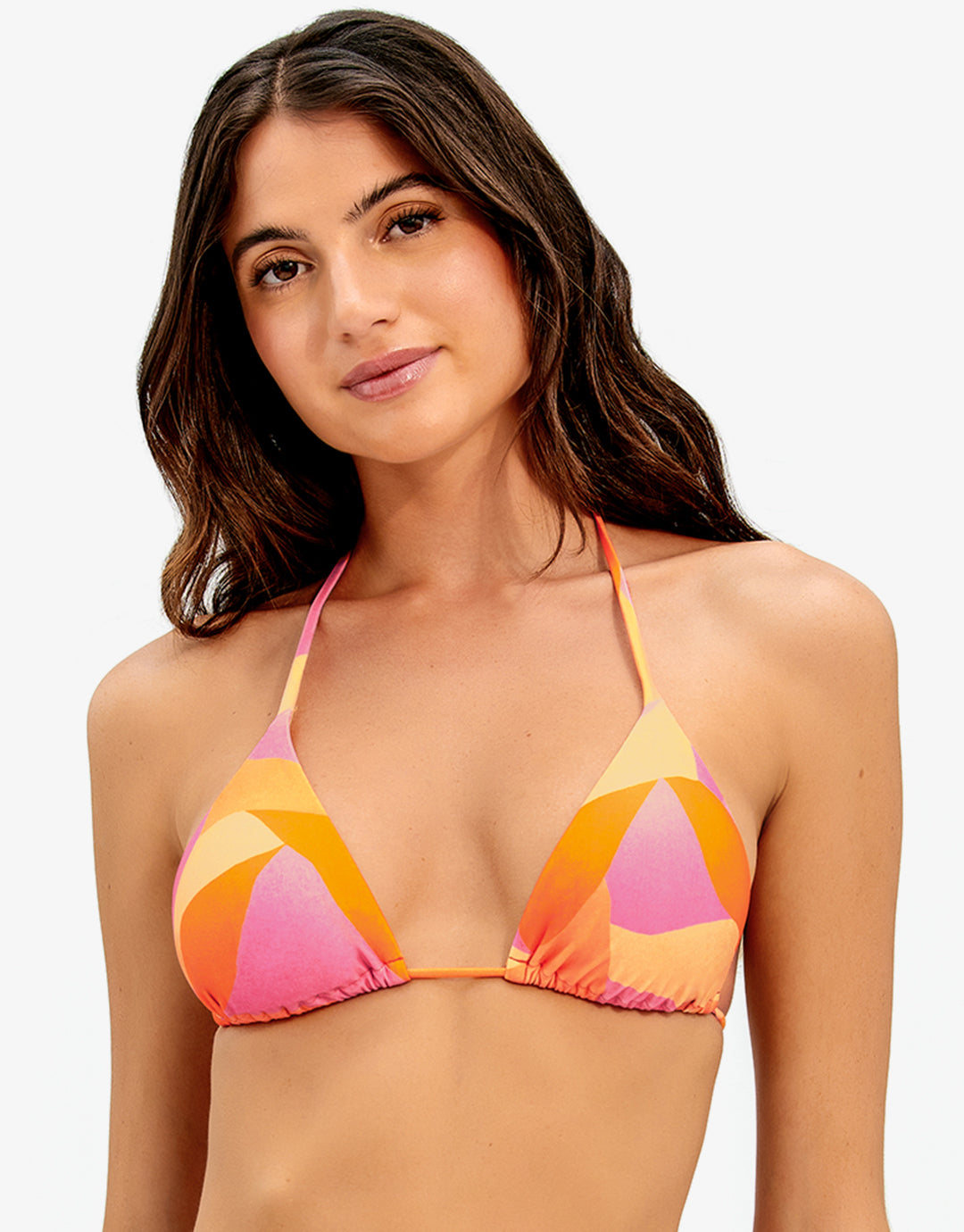 Martinica Tri Bikini Top - Orange and Pink - Simply Beach UK