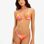 Martinica Tie Side Bikini Pant - Orange and Pink - Simply Beach UK