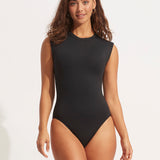 Collective Cap Sleeved Swimsuit - Black - Simply Beach UK