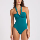 Collective Halter Bandeau Swimsuit - Deep Teal