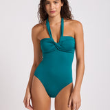 Collective Halter Bandeau Swimsuit - Deep Teal