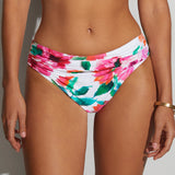 Dahlia Ruched Bandeau Bikini Set - Pink Floral - Simply Beach UK