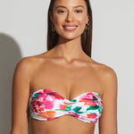 Dahlia Ruched Bandeau Bikini Set - Pink Floral - Simply Beach UK