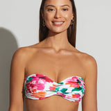 Dahlia Ruched Bandeau Bikini Set - Pink Floral - Simply Beach UK