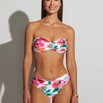 Dahlia Ruched Bandeau Bikini Set - Pink Floral - Simply Beach UK