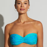 Roidal Palma Ruched Bandeau Bikini Set - Blue/Green - Simply Beach UK