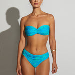 Roidal Palma Ruched Bandeau Bikini Set - Blue/Green - Simply Beach UK