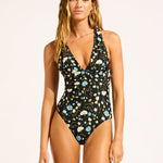 Modern Romance Cross Back Swimsuit - Black - Simply Beach UK