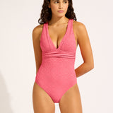 Luna Cross Back Swimsuit - Sunset Coral - Simply Beach UK