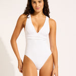Luna Cross Back Swimsuit - White - Simply Beach UK