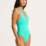 Collective Cross Back Swimsuit - Aquatic Blue - Simply Beach UK