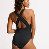 Collective Cross Back Swimsuit - Black - Simply Beach UK