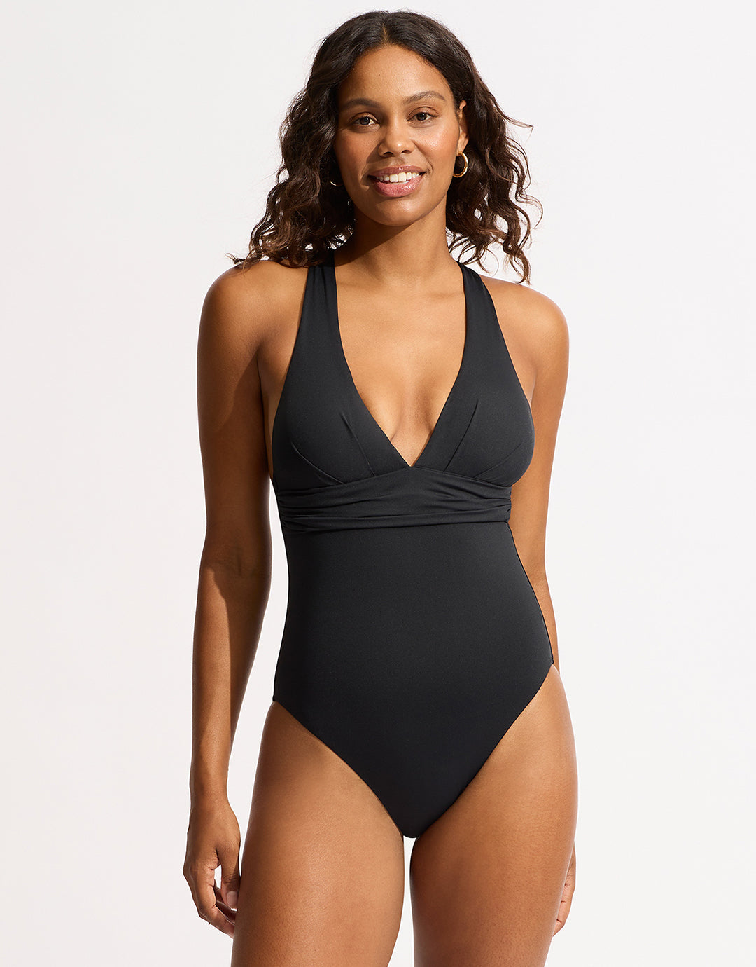 Collective Cross Back Swimsuit - Black - Simply Beach UK