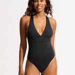 Collective Cross Back Swimsuit - Black - Simply Beach UK