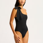 Beau One Shoulder Swimsuit - Black - Simply Beach UK
