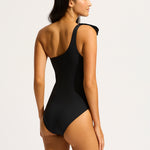 Beau One Shoulder Swimsuit - Black - Simply Beach UK