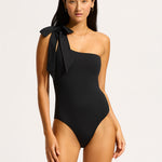 Beau One Shoulder Swimsuit - Black - Simply Beach UK
