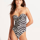Zanzibar Twist Tie Front Swimsuit - Black - Simply Beach UK