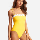 Gia Ric Rac Bandeau Swimsuit - Citron - Simply Beach UK