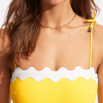 Gia Ric Rac Bandeau Swimsuit - Citron - Simply Beach UK