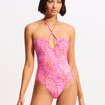 Sea Skin Bandeau Swimsuit - Fuchsia Rose - Simply Beach UK